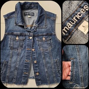 SIZE L MAURICES Classic Blue Denim Vest